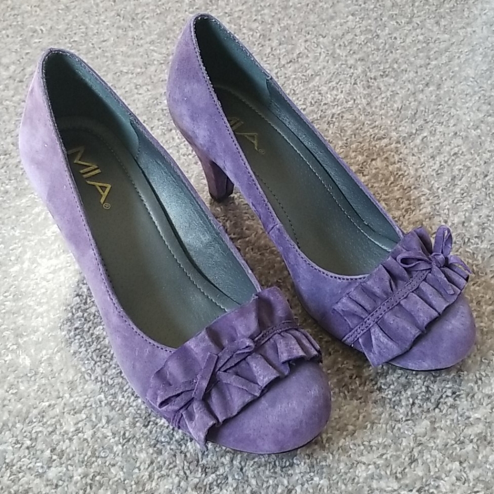 Mia Purple Nubuck Heels